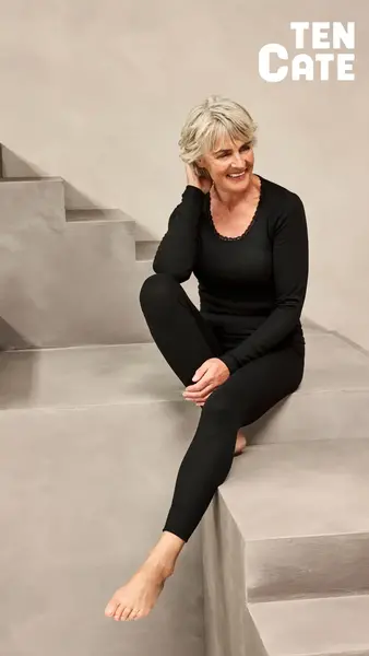 Ten Cate thermobroek dames - Legging pants - Warme winter thermolegging - Zwart - Wit Ten Cate thermobroek dames - Legging pants - Warme winter thermolegging - Zwart - Wit