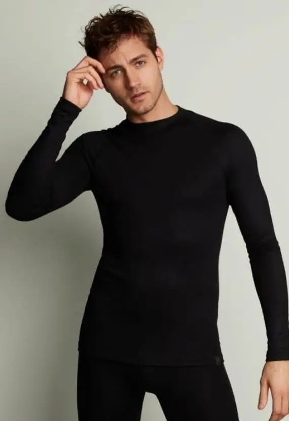 Ten Cate heren thermo shirt Lange mouw - Warm ondershirt met ronde hoge hals mannen