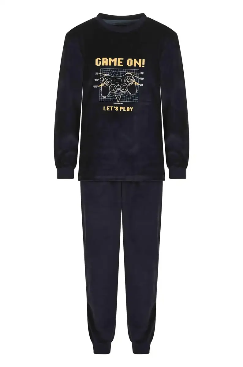 Outfitter velours jongens pyjama - Game on Winter - Maat 128