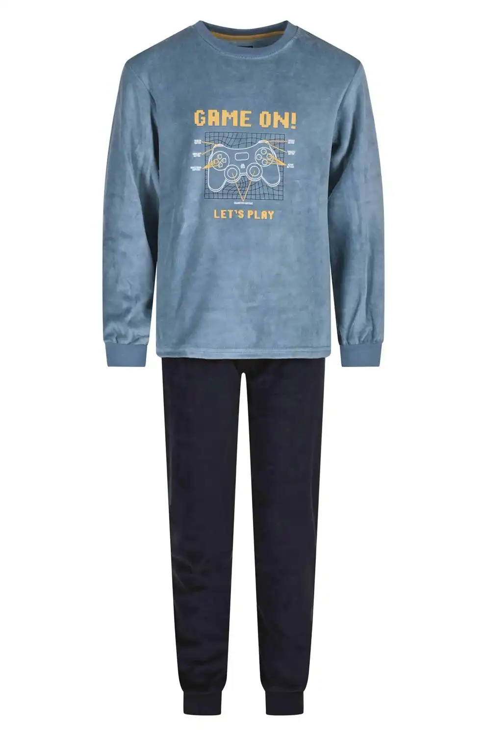 Outfitter velours jongens pyjama - Game on Winter - Maat 128