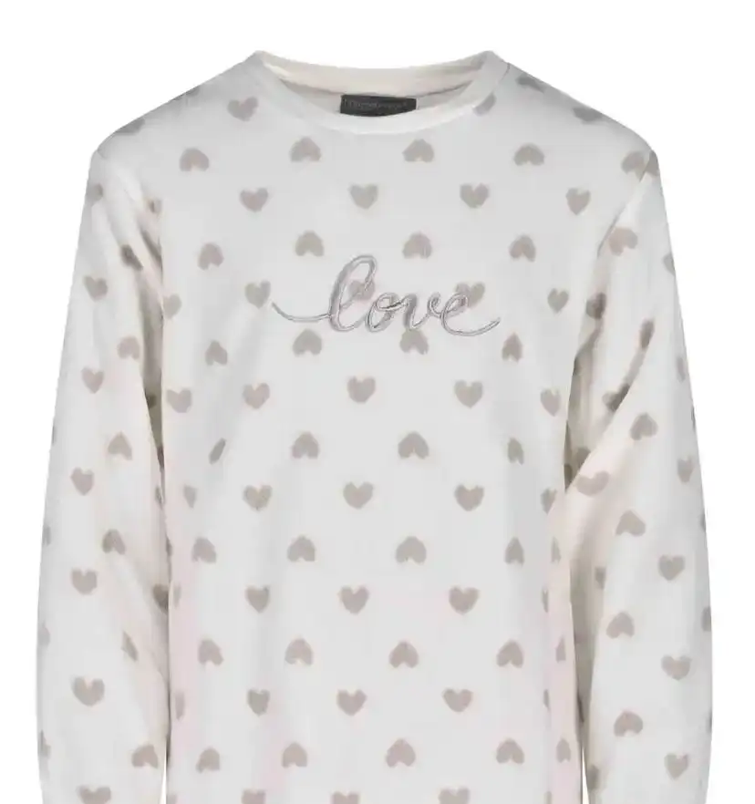 Cocodream Fleece nachthemd dames - Love - Warme winter nachtjapon