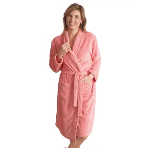 Cocodream dames badjas fleece - Pink - Warme winter ochtendjas - Badjassen dames Cocodream dames badjas fleece - Pink - Warme winter ochtendjas - Badjassen dames