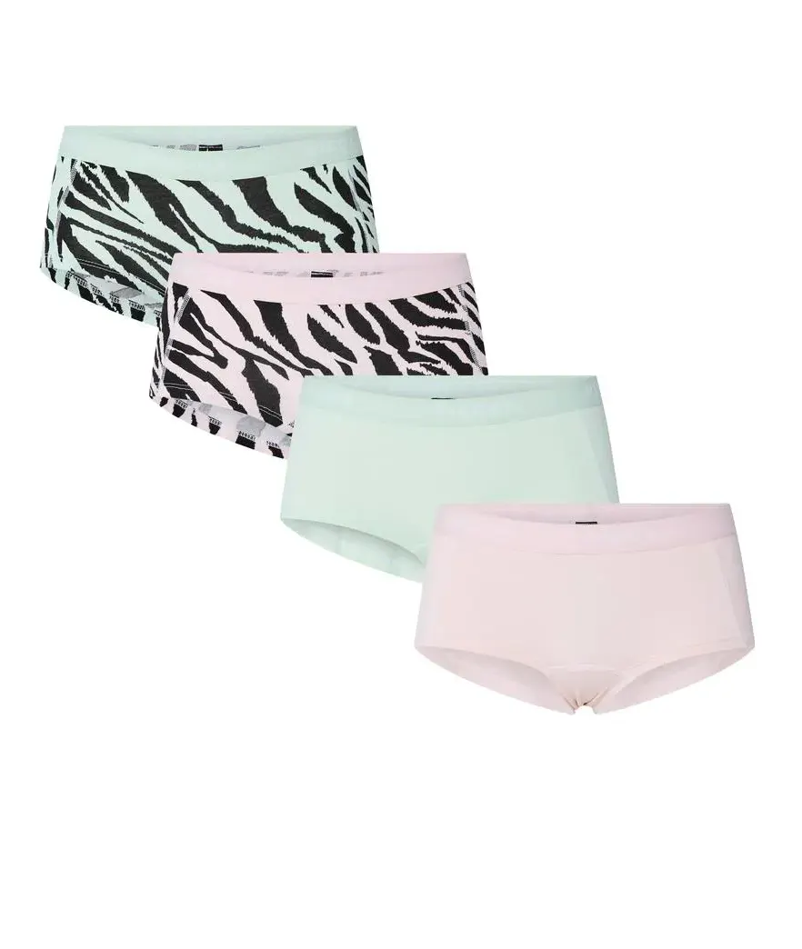 Pieces 4-Pack Dames shorts - Solid - Katoenen dames onderbroek - Multipack - Voordeelverpakking