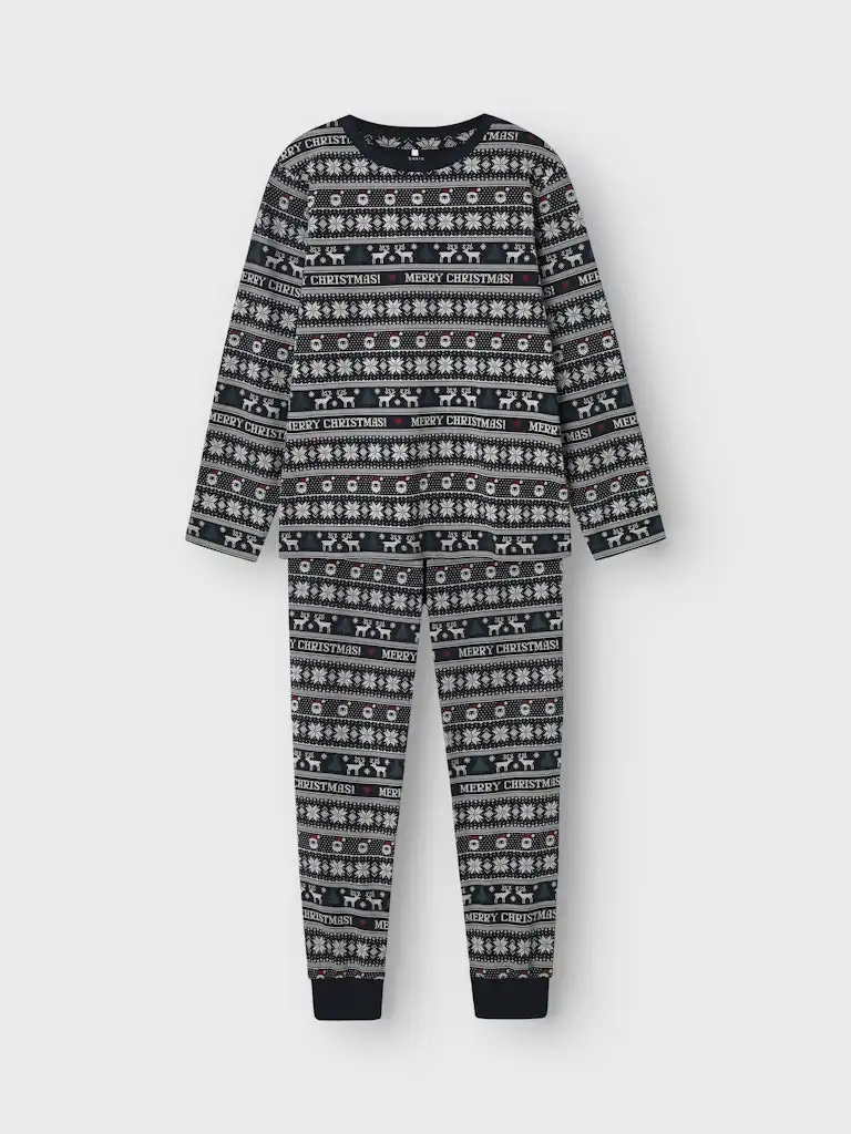 Name it kinder pyjama - Kerstmis - Christmas - Grijze katoenen pyjama voor jongens en meisjes
