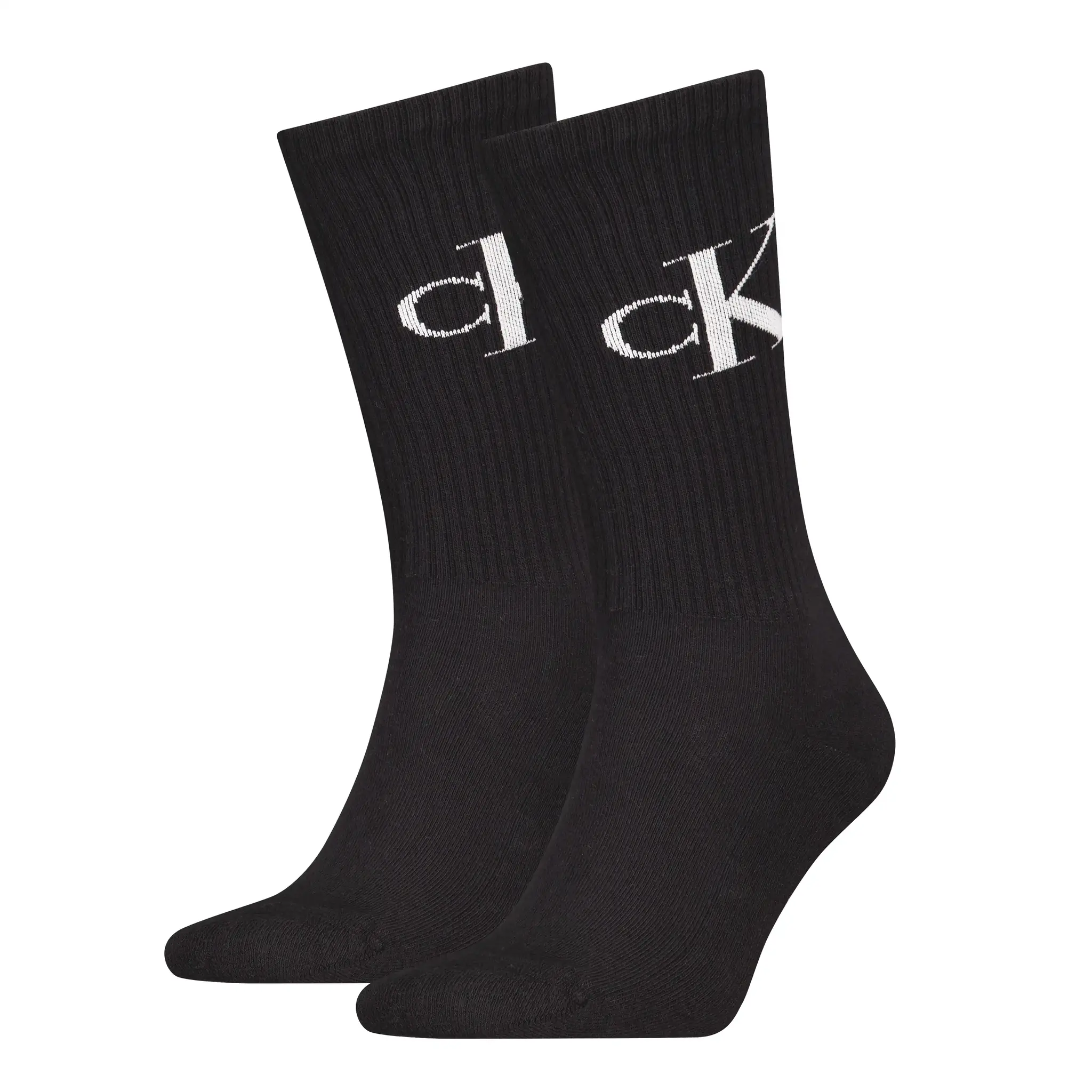 Calvin Klein 2-paar Crew sokken - Logo monogram - Katoenen witte sportsokken met badstof zool