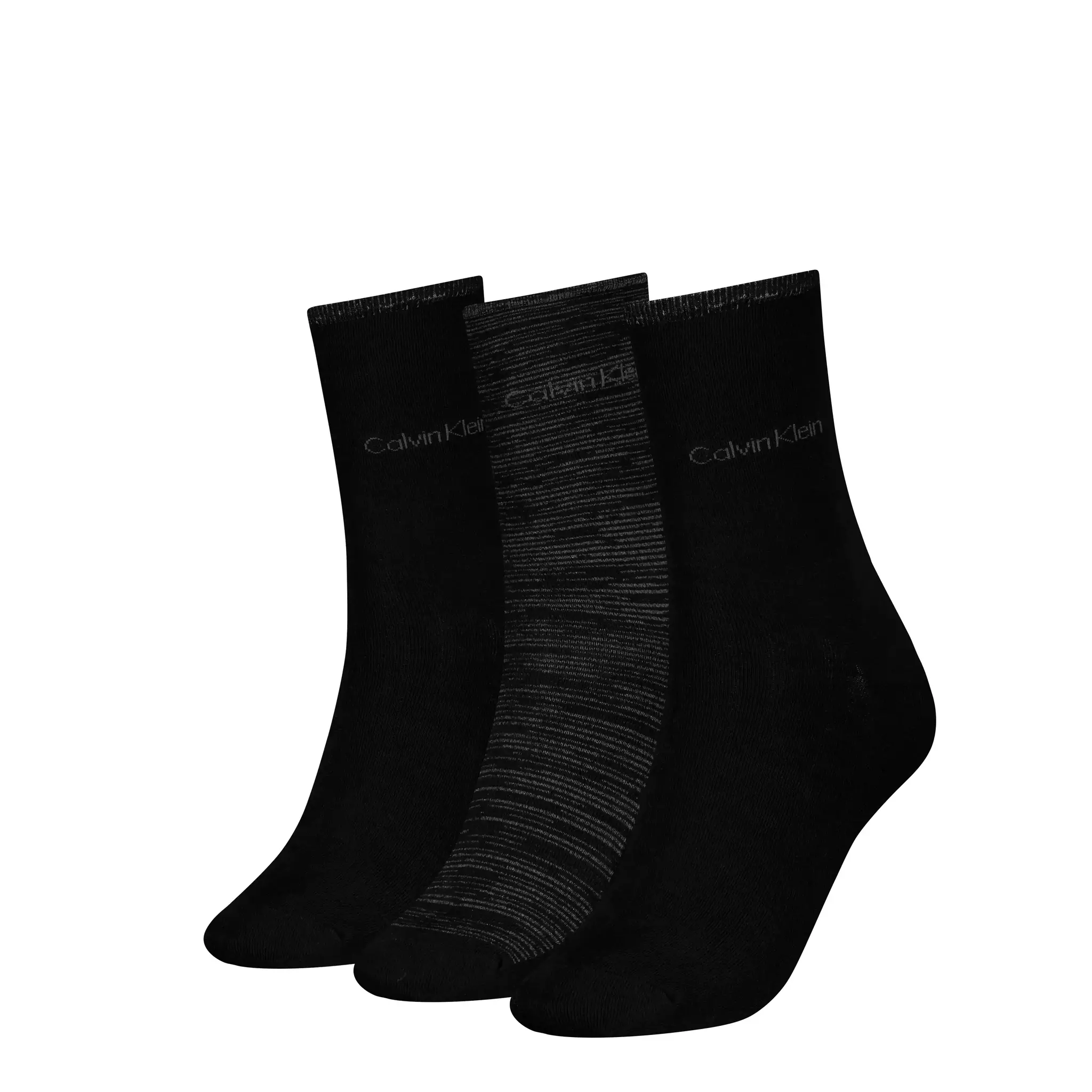 Calvin Klein 3-paar dames Crew sokken - Lurex - Katoenen sokken met glitter - Cadeauverpakking