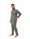 Norman heren huispak Fleece - Dark Blue - Warm winter pyjama pak met rits