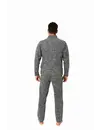 Norman heren huispak Fleece - Dark Blue - Warm winter pyjama pak met rits