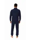 Norman heren huispak Fleece - Dark Blue - Warm winter pyjama pak met rits
