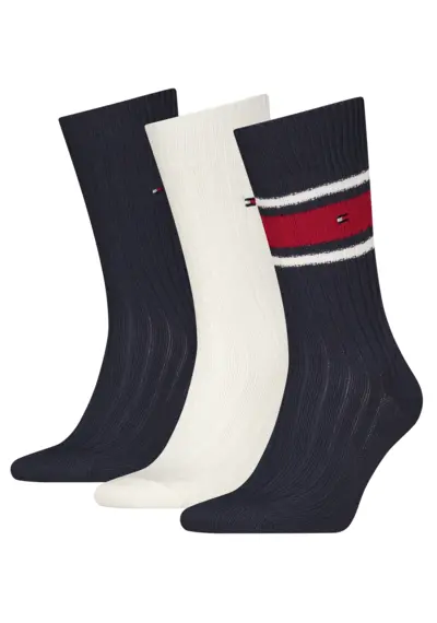 Tommy Hilfiger 3-paar Crew heren boots sokken - giftbox Tommy Hilfiger 3-paar Crew heren boots sokken - giftbox