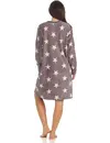 Normann Fleece dames nachthemd - Stars - Warm winter nachtjapon lange mouwen