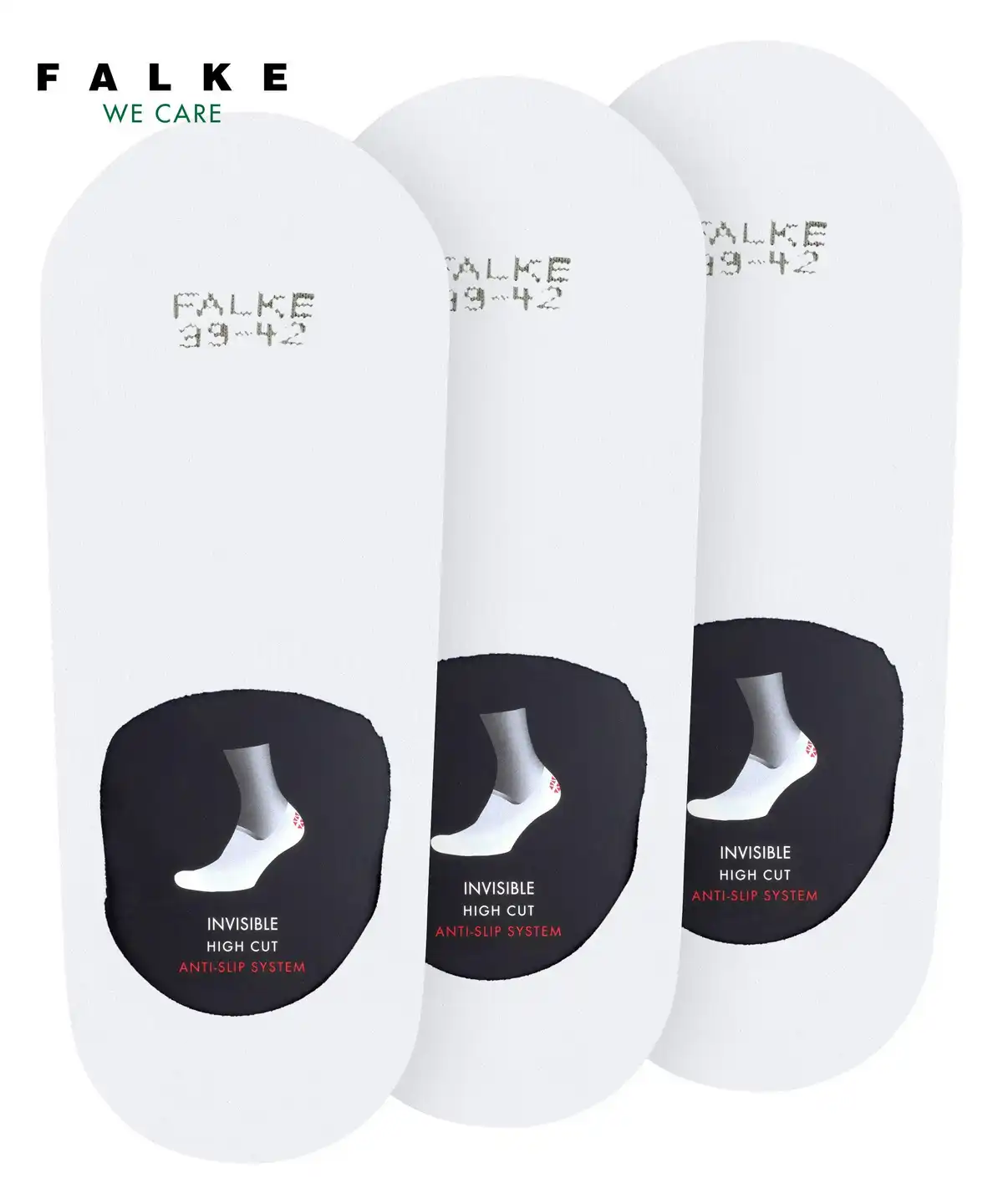 FALKE 3-paar Step High - heren footies met anti slip - Kousenvoetjes die niet afzakken - Sokken voor in loafers katoen