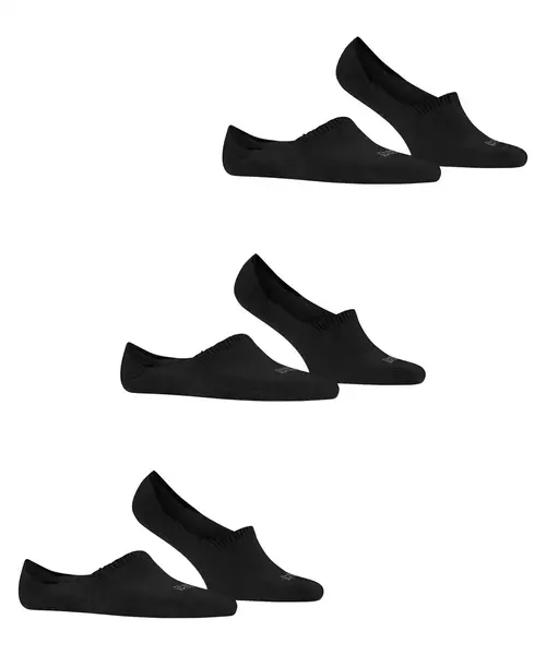 FALKE 3-paar Step High - heren footies met anti slip - Kousenvoetjes die niet afzakken - Sokken voor in loafers katoen