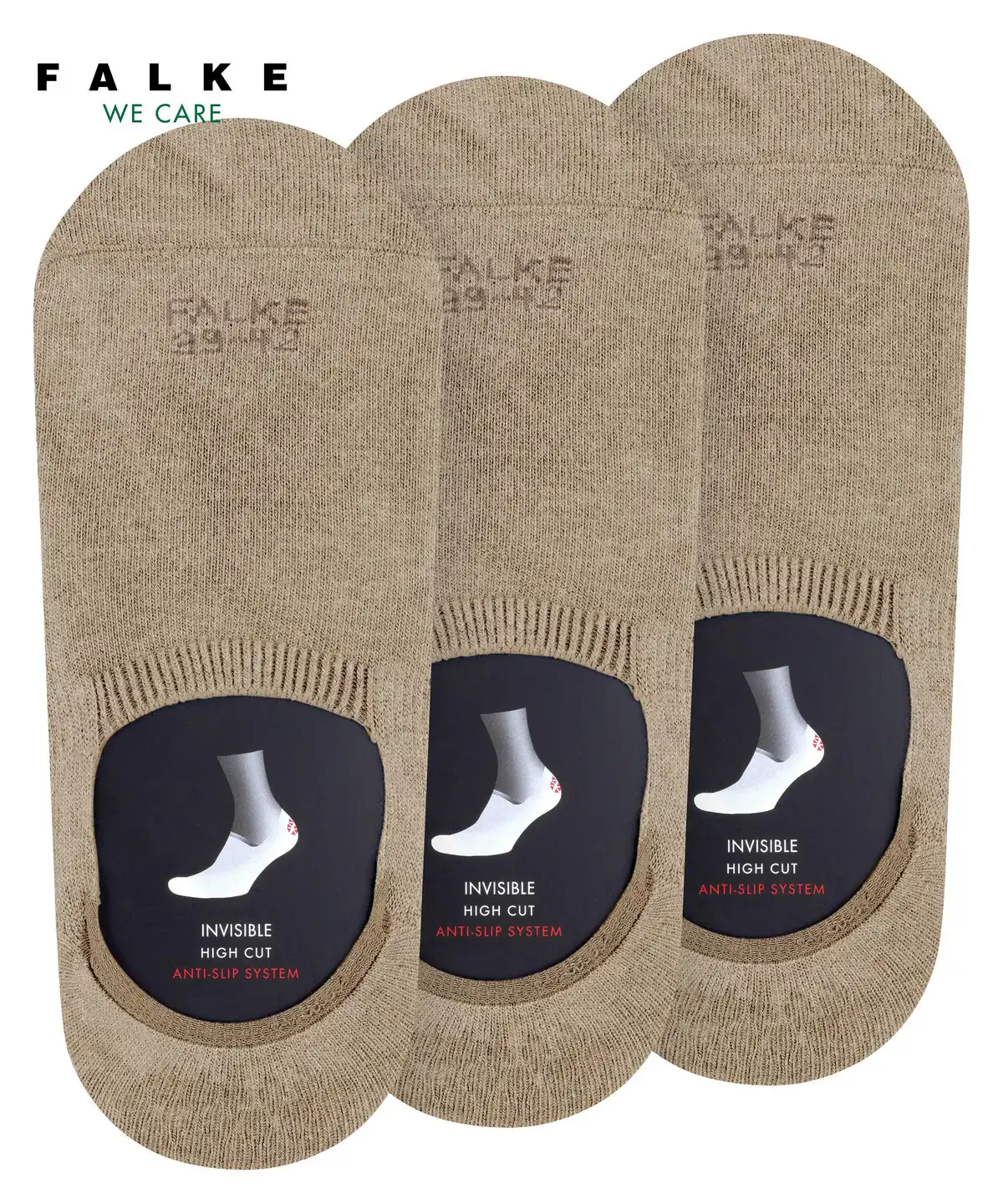 FALKE 3-paar Step High - heren footies met anti slip - Kousenvoetjes die niet afzakken - Sokken voor in loafers katoen