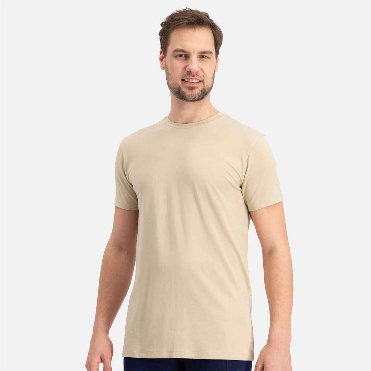 Bamboo Basics 2-pak t-shirt ronde hals - Ruben - Bamboe heren ondershirt korte mouw - Wit - Zwart - Donkerblauw - Huidskleur - Witte t shirts hren