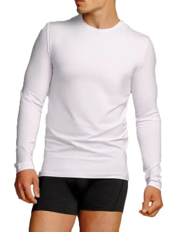 Boru Bamboo 2-pack heren shirt lange mouw - Bamboe ondershirts met ronde hals - Aansluitend