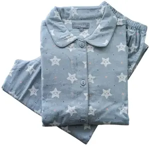 Lunatex flanellen pyjama dames - Winter Stars - Knoopsluiting Lunatex flanellen pyjama dames - Winter Stars - Knoopsluiting