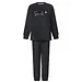Lunatex fleece dames pyjama lange mouwen - Smile - Warme winter pyjama - Zwart