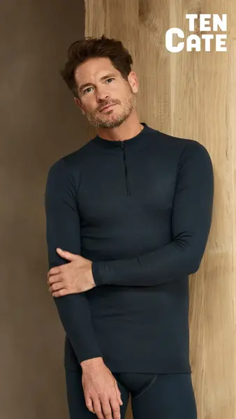 Ten Cate Thermo heren shirt lange mouw - Col met rits - Warm ondershirt met hoge hals Ten Cate Thermo heren shirt lange mouw - Col met rits - Warm ondershirt met hoge hals