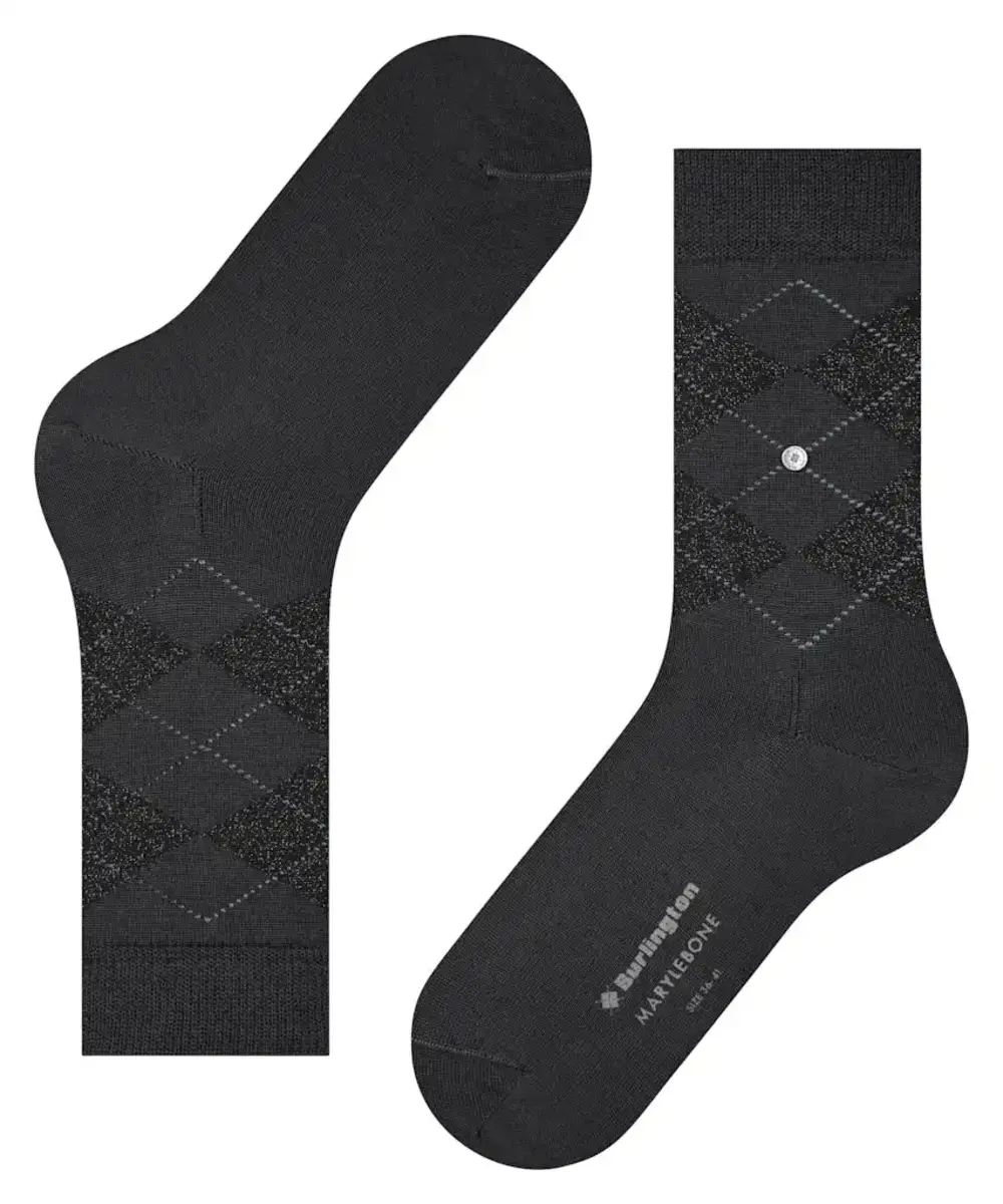 Burlington Wollen dames Lurex sokken - Marylebone - Merino wollen sokken met glitter Burlington Wollen dames Lurex sokken - Marylebone - Merino wollen sokken met glitter