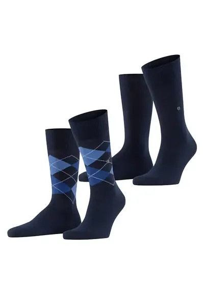 Burlington 2-paar mix  Everyday heren sokken - Argyle Burlington 2-paar mix  Everyday heren sokken - Argyle
