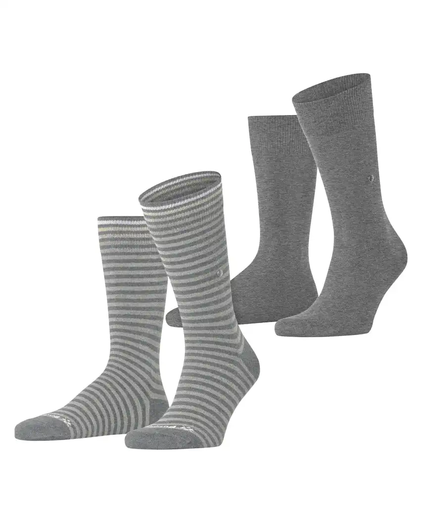 Burlington 2-paar Everyday heren sokken - Stripe - Biologisch katoenen sokken met streep print