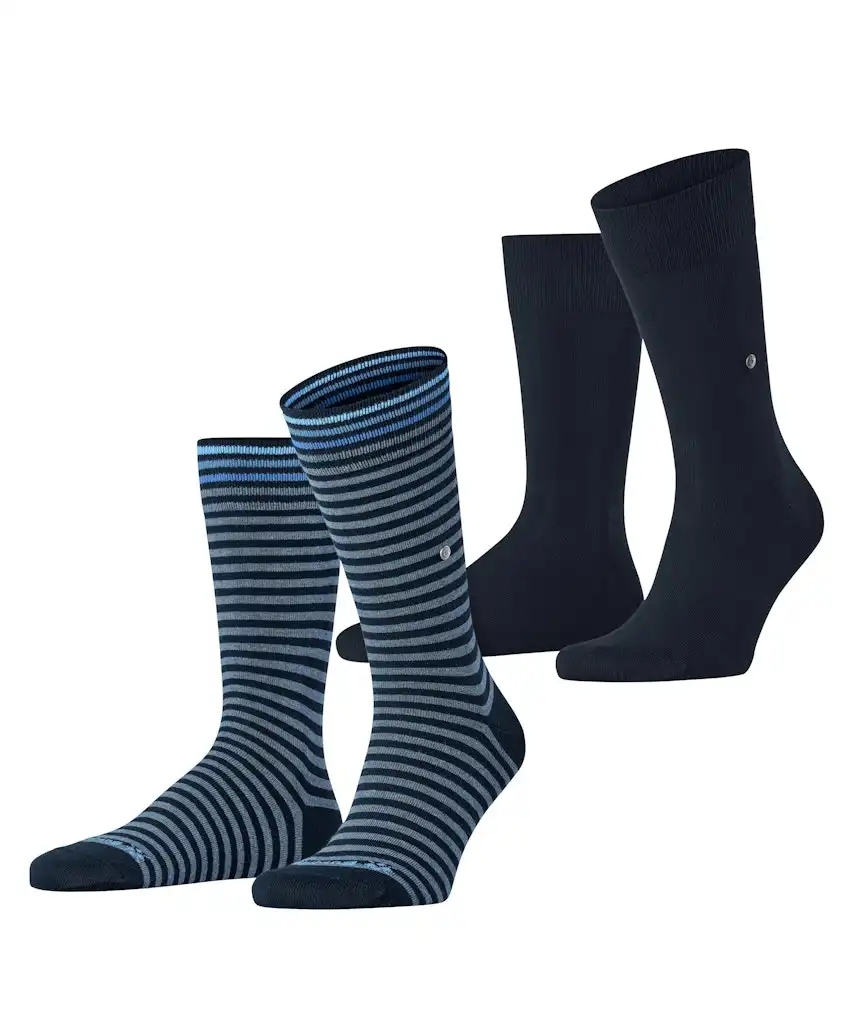 Burlington 2-paar Everyday heren sokken - Stripe - Biologisch katoenen sokken met streep print