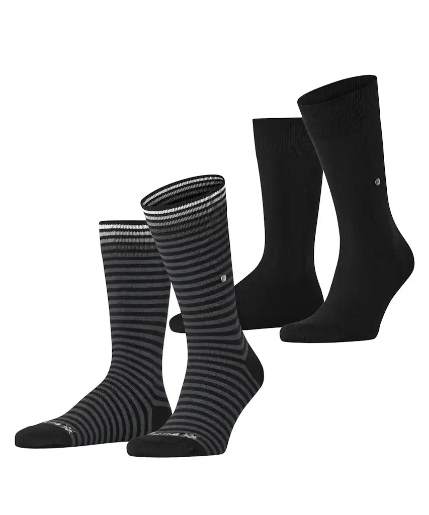 Burlington 2-paar Everyday heren sokken - Stripe - Biologisch katoenen sokken met streep print