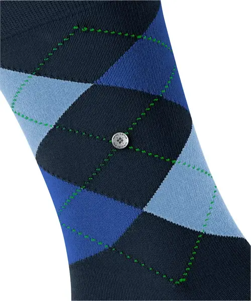 Burlington King Hoge Heren Sokken - Biologisch katoenen mannen kousen met ruit print Burlington King Hoge Heren Sokken - Biologisch katoenen mannen kousen met ruit print