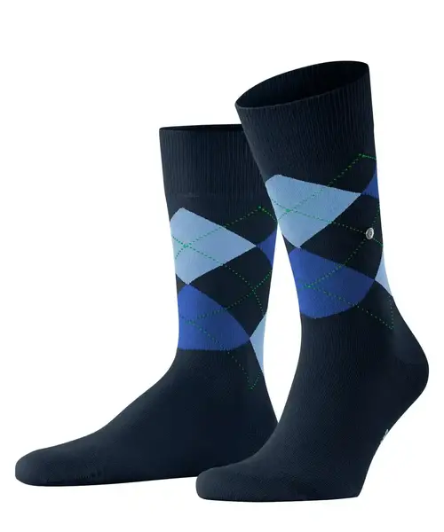 Burlington King Hoge Heren Sokken - Biologisch katoenen mannen kousen met ruit print Burlington King Hoge Heren Sokken - Biologisch katoenen mannen kousen met ruit print