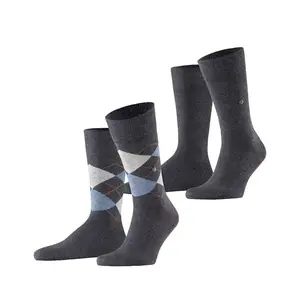 Burlington 2-paar mix Everyday heren sokken - Argyle - Biologisch katoenen sokken met ruit print Burlington 2-paar mix Everyday heren sokken - Argyle - Biologisch katoenen sokken met ruit print