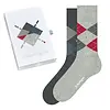 Burlington 2-paar heren sokken - Cadeau verpakking - Gift Box - Katoenen sokken met ruit print