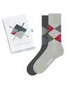 Burlington 2-paar heren sokken - Cadeau verpakking - Gift Box - Katoenen sokken met ruit print