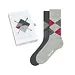 Burlington 2-paar heren sokken - Cadeau verpakking - Gift Box - Katoenen sokken met ruit print - Grijs