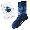 Burlington 2-paar heren sokken - Cadeau verpakking - Gift Box - Katoenen sokken met ruit print