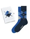 Burlington 2-paar heren sokken - Cadeau verpakking - Gift Box - Katoenen sokken met ruit print