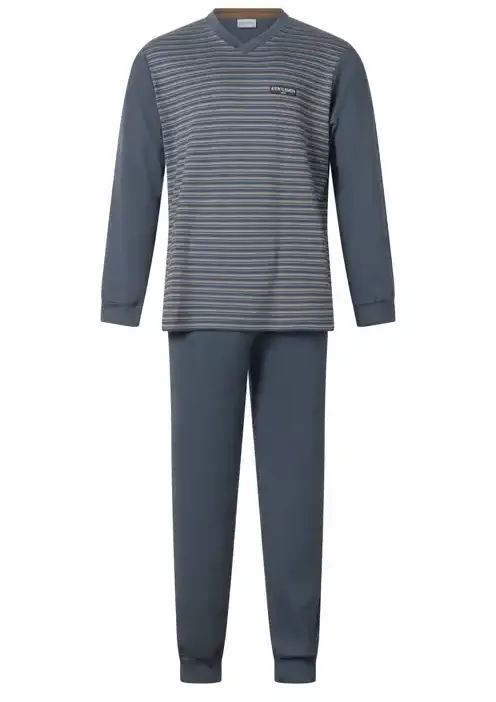 Gentlemen heren pyjama Warme Dikke Tricot - V-hals - Winter pyjama mannen