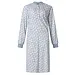 Lunatex dames nachthemd - Warme Dikke Tricot - Flower - Katoenen dames nachtjapon - blauw