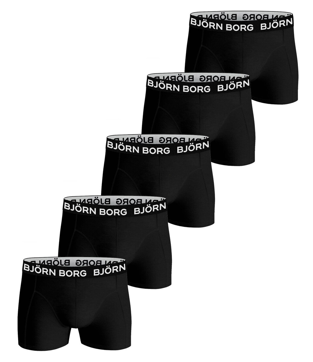 Bjorn Borg 5-Pack jongens boxershorts - Black - Zwarte katoenen jongens onderbroeken