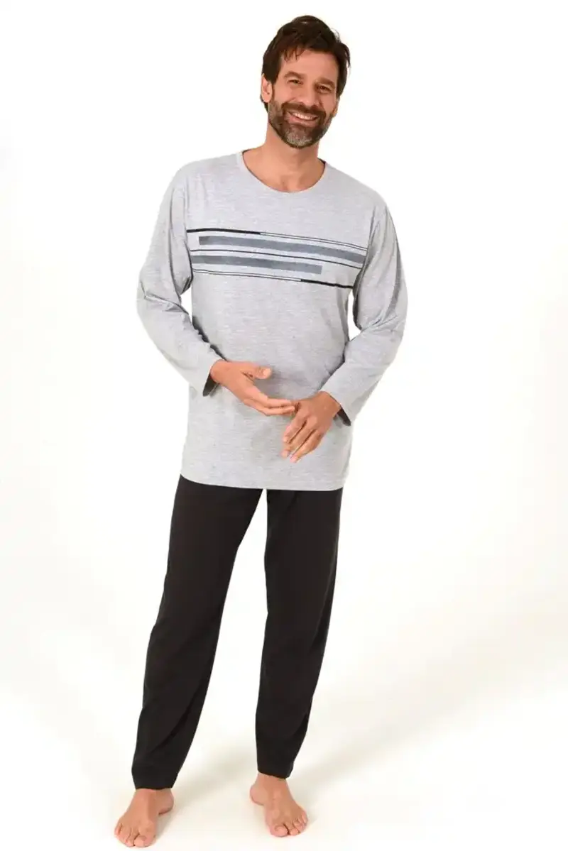 Norman Heren pyjama katoen - Simple - Betaalbare mannen pyjama lange mouwen