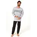 Norman Heren pyjama katoen - Simple - Betaalbare mannen pyjama lange mouwen - Grijs