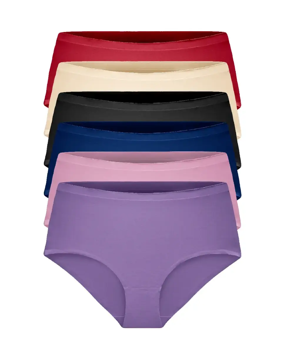 Gaubert 6-Pack Dames heup slips invisible - Onzichtbare dames naadloze midi onderbroeken - Schijnt niet door Gaubert 6-Pack Dames heup slips invisible - Onzichtbare dames naadloze midi onderbroeken - Schijnt niet door