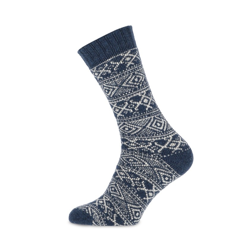 Homesocks bedsokken met wol - Warme huissokken voor de winter - Norwegian winter print - Slaapsokken