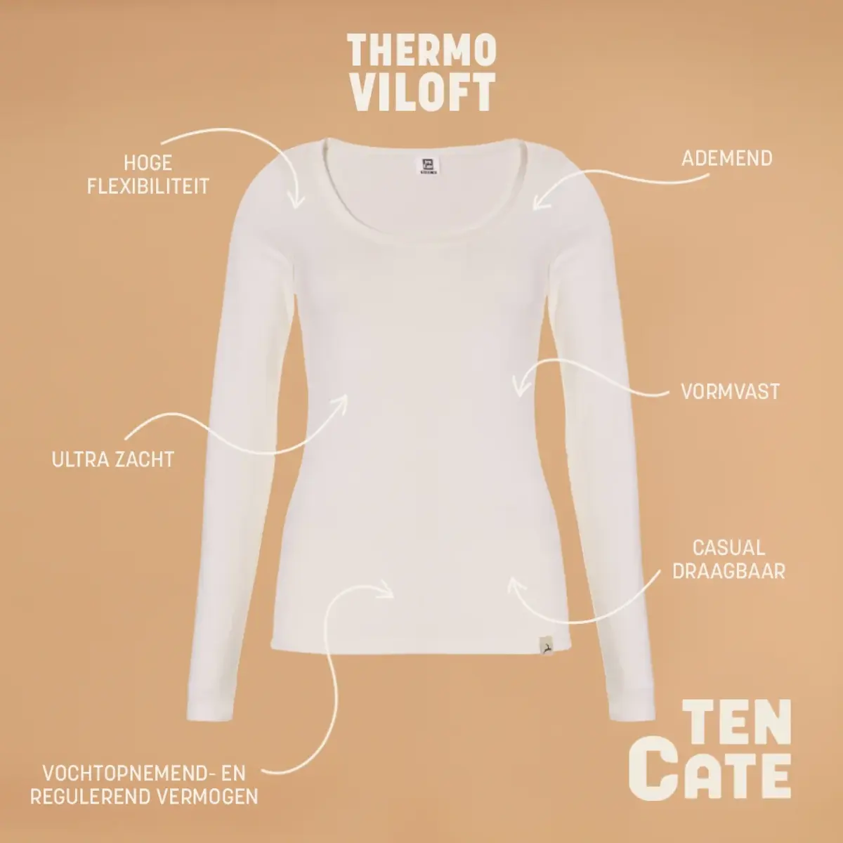 Ten Cate Thermo Rib dames T-shirt 3/4e mouw - Thermisch warm ondershirt met korte mouwen - Ronde hals Ten Cate Thermo Rib dames T-shirt 3/4e mouw - Thermisch warm ondershirt met korte mouwen - Ronde hals