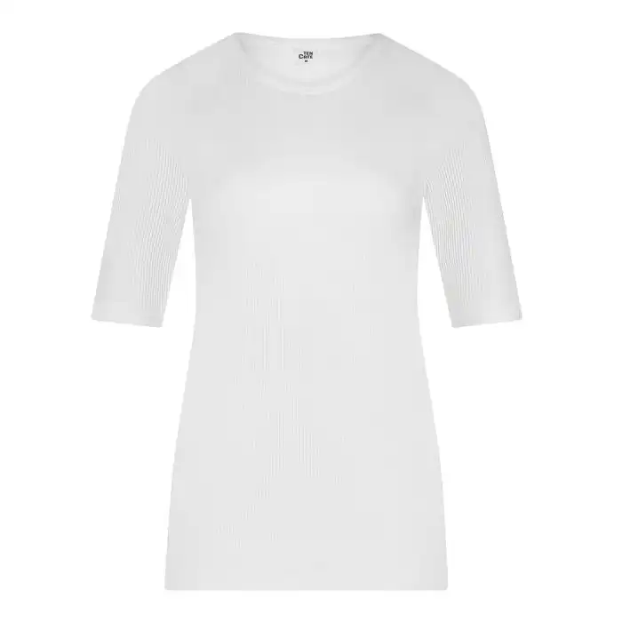 Ten Cate Thermo Rib dames T-shirt 3/4e mouw - Thermisch warm ondershirt met korte mouwen - Ronde hals