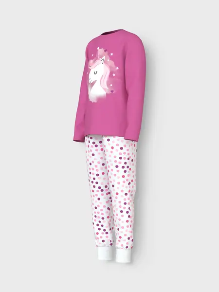 Name it kinder-meisjes pyjama katoen - Pink Unicorn - Roze katoenen kinder pyjama