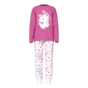 Name it kinder-meisjes pyjama katoen - Pink Unicorn - Roze katoenen kinder pyjama