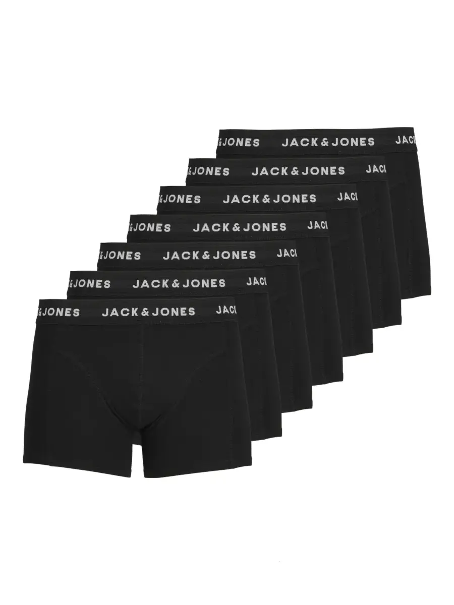 Jack and Jones 7-Pack heren boxershort - Uni Black - Katoenen heren onderbroeken zwart - Multipack