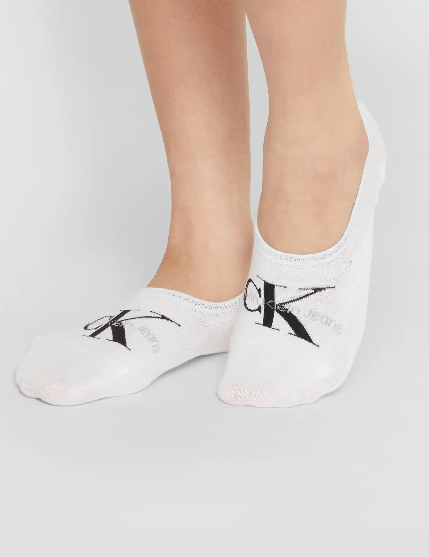 Calvin Klein 2-paar Footie High cut sokken - Logo monogram - Katoenen kousenvoetjes - Sokken voor in loafers