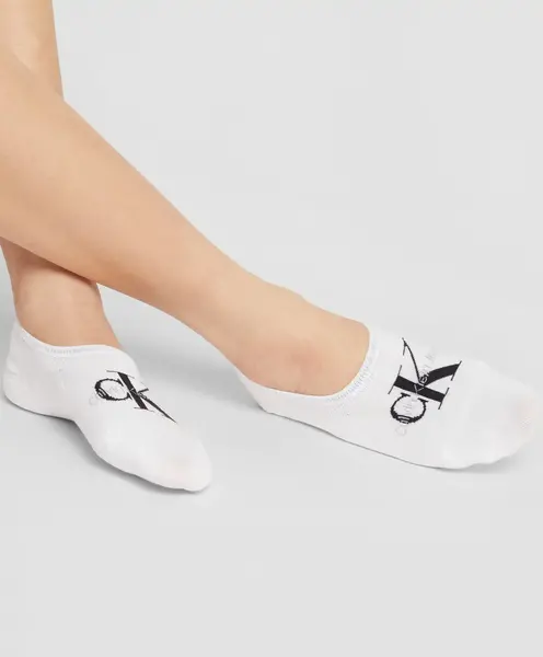 Calvin Klein 2-paar Footie High cut heren sokken - Logo monogram Calvin Klein 2-paar Footie High cut heren sokken - Logo monogram